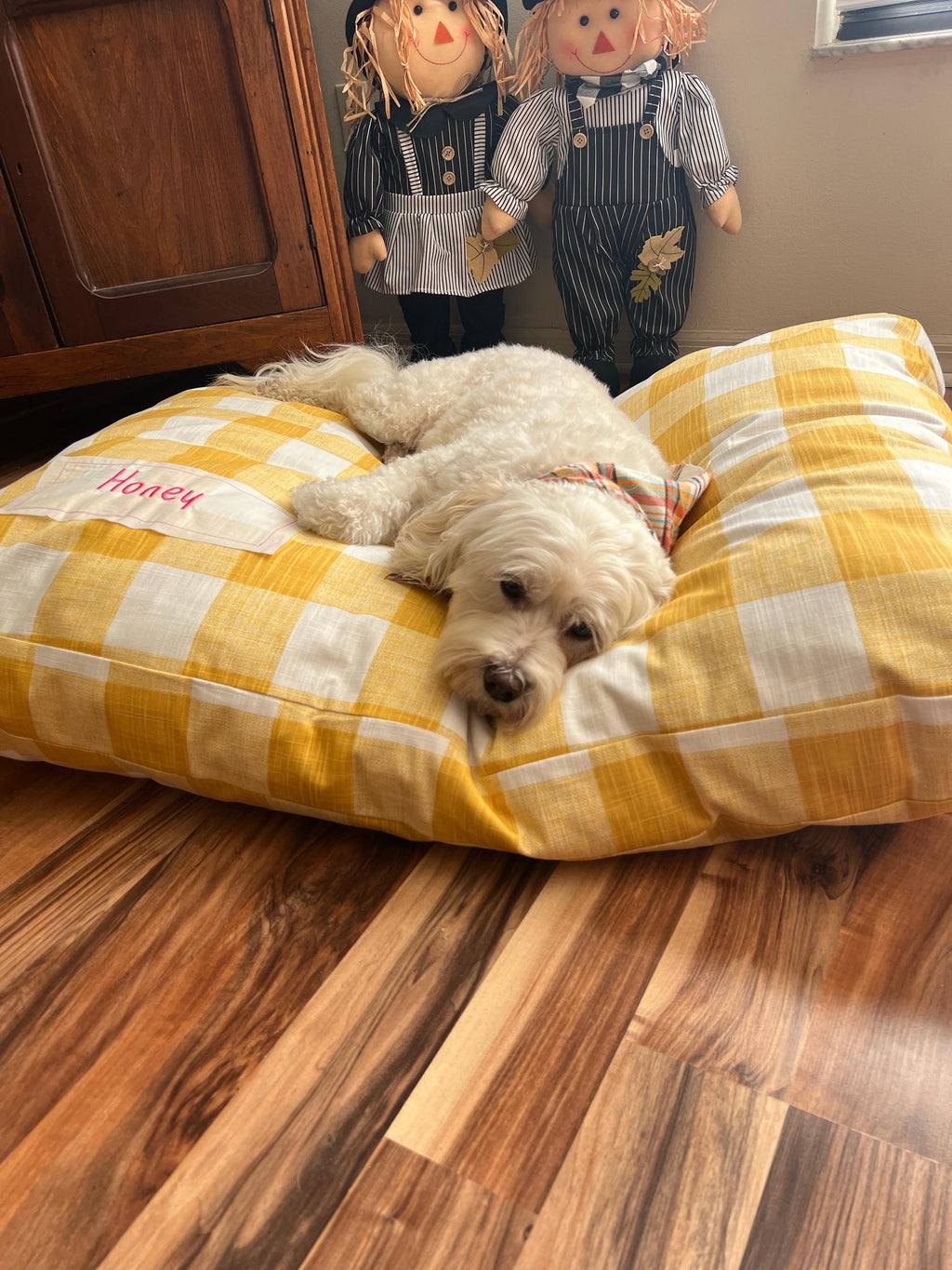 Dog Laying on  buffalo plaid dog bed, Personalized Dog Bed, DOg Bed with Name, Embroidered Dog Bed, Dog Bed Amazon, Dog Bed Cover, Dog Bed Large, dog beds for small dogs, personalized dog bed cover, personalized dog bed crate,  dog bed with removable washable cover, cutest dog bed,  cute dog bed for girls, Modern dog Bed, industrial dog beds, dog beds to match home, gifts for pet lovers, Christmas gifts for pets, holiday pet gifts,