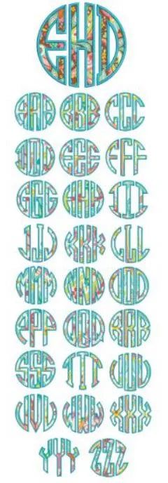 Round Gingham Monogram Pillow