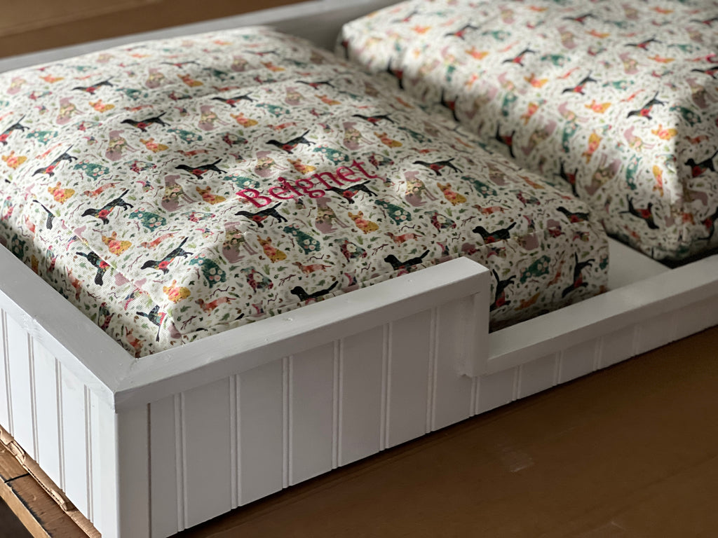 Custom Double-Dog wood dog Bed Frame,  Custom Dog Bed Furniture, Custom Order Dog Beds, Shiplap wooden Frame for dog bed