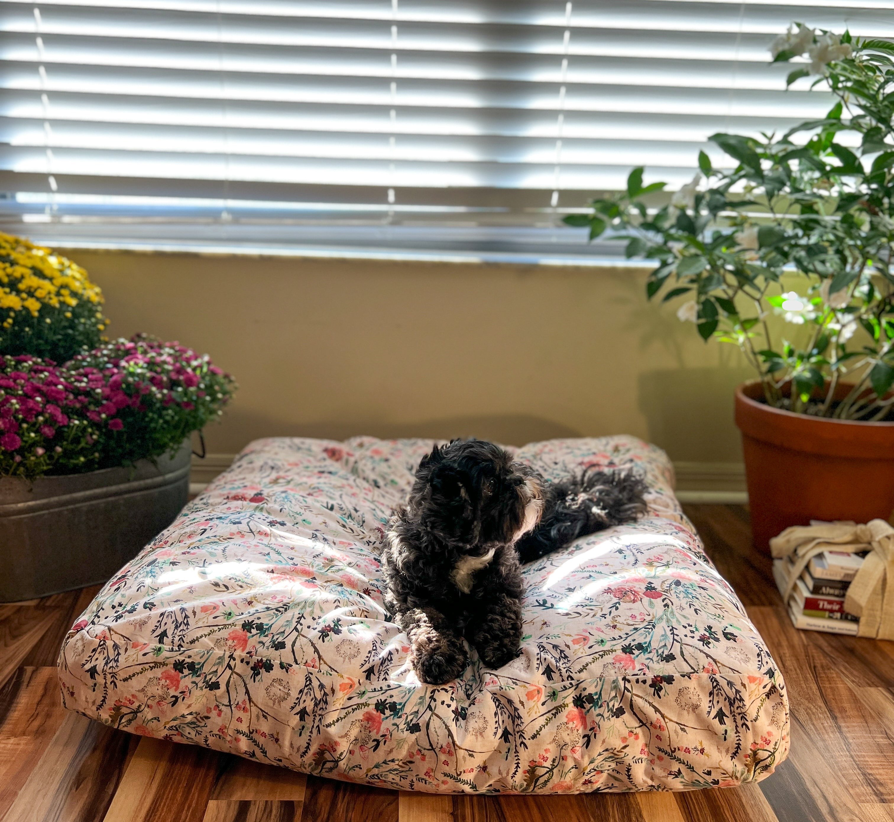 Premium Floral Dog Bed Cover