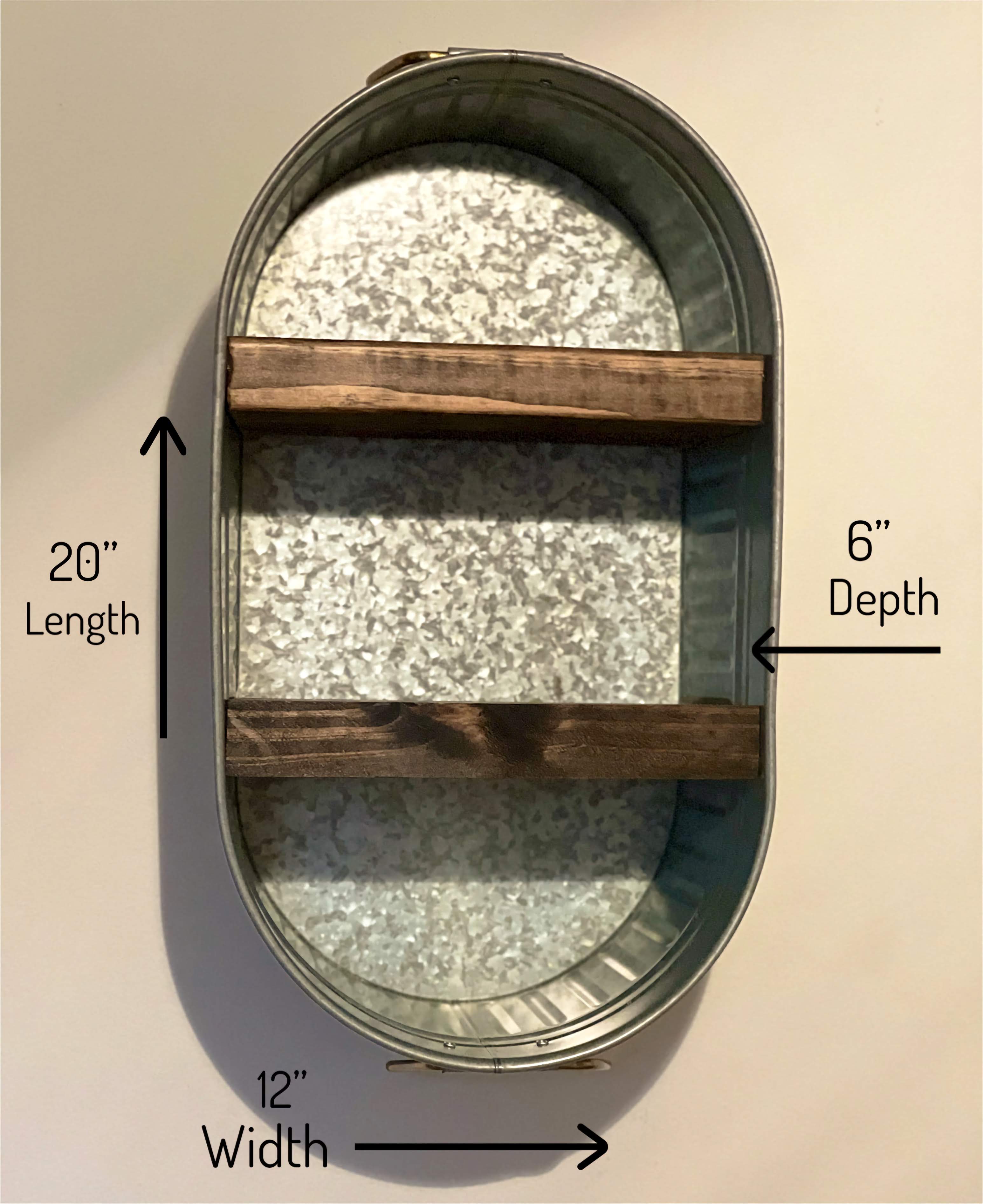Galvanized Metal Washtub Shelf